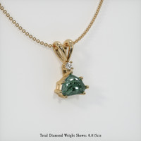 1.20 Ct. Green Sapphire Pendant, 14K Yellow Gold 2
