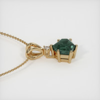 2.44 Ct. Bluish Green Sapphire Pendant, 14K Yellow Gold 3