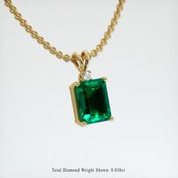 2.58 Ct. Emerald Pendant, 18K Yellow Gold 2
