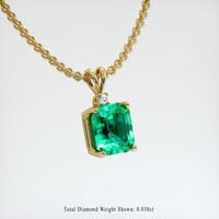 2.99 Ct. Emerald Pendant, 18K Yellow Gold 2