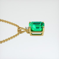 2.99 Ct. Emerald Pendant, 18K Yellow Gold 3