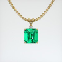 2.66 Ct. Emerald Pendant, 18K Yellow Gold 1