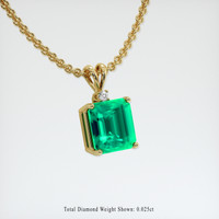2.66 Ct. Emerald Pendant, 18K Yellow Gold 2