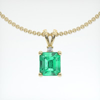 0.75 Ct. Emerald Pendant, 18K Yellow Gold 1
