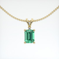 0.75 Ct. Emerald Pendant, 18K Yellow Gold 1