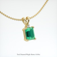 0.75 Ct. Emerald Pendant, 18K Yellow Gold 2