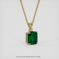 3.74 Ct. Emerald Pendant, 18K Yellow Gold 2