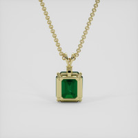 3.74 Ct. Emerald Pendant, 18K Yellow Gold 4