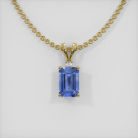 0.61 Ct. Blue Sapphire Pendant, 18K Yellow Gold 1