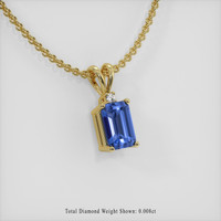 0.61 Ct. Blue Sapphire Pendant, 18K Yellow Gold 2