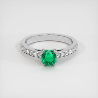 0.57 Ct. Emerald Ring, Platinum 950 1