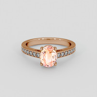 2.04 Ct. Padparadscha Sapphire Ring, 14K Rose Gold 1