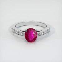 1.24 Ct. Pinkish Red Ruby Ring, 10K White Gold 1
