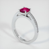 1.24 Ct. Pinkish Red Ruby Ring, 10K White Gold 2