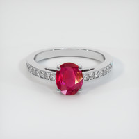 1.19 Ct. Pinkish Red Ruby Ring, 10K White Gold 1