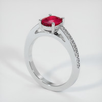 1.19 Ct. Pinkish Red Ruby Ring, 10K White Gold 2