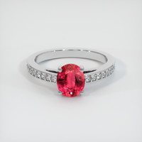1.59 Ct. Pinkish Red Ruby Ring, 10K White Gold 1