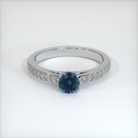 0.77 Ct. Sapphire Ring, 14K White Gold 1