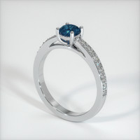 0.77 Ct. Sapphire Ring, 14K White Gold 2