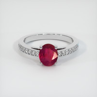 1.14 Ct. Ruby Ring, 14K White Gold 1