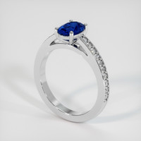 1.08 Ct. Blue Sapphire Ring, 14K White Gold 2