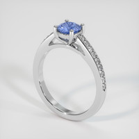 0.97 Ct. Sapphire Ring, 18K White Gold 2
