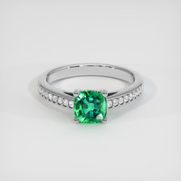 0.93 Ct. Emerald Ring, 18K White Gold 1
