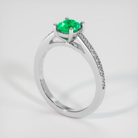 0.76 Ct. Emerald Ring, 18K White Gold 2