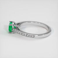 0.76 Ct. Emerald Ring, 18K White Gold 4