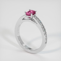 0.88 Ct. Pink Sapphire Ring, 18K White Gold 3