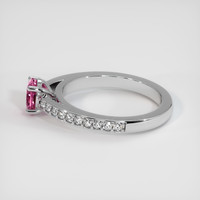 0.88 Ct. Pink Sapphire Ring, 18K White Gold 4