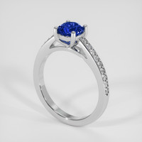 1.25 Ct. Blue Sapphire Ring, 18K White Gold 2