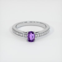 0.43 Ct. Sapphire Ring, 18K White Gold 1