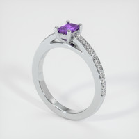 0.43 Ct. Sapphire Ring, 18K White Gold 2