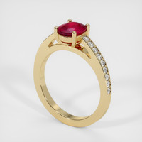 1.14 Ct. Ruby Ring, 14K Yellow Gold 2