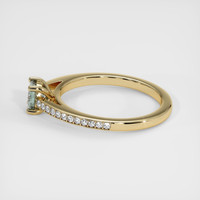 0.67 Ct. Bluish Green Sapphire Ring, 14K Yellow Gold 4