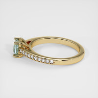 0.68 Ct. Bluish Green Sapphire Ring, 14K Yellow Gold 4