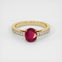 1.14 Ct. Ruby Ring, 18K Yellow Gold 1