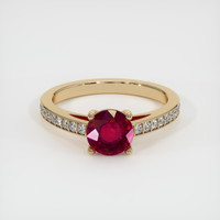 1.56 Ct. Ruby Ring, 18K Yellow Gold 1