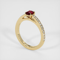 0.53 Ct. Ruby Ring, 18K Yellow Gold 2