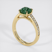 2.22 Ct. Bluish Green Sapphire Ring, 18K Yellow Gold 2