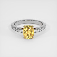 1.65 Ct. Yellow Sapphire Ring, 14K Yellow & White 1