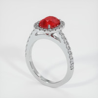 2.14 Ct. Ruby Ring, Platinum 950 2