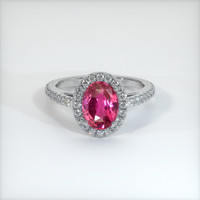 2.06 Ct. Purplish Pink Sapphire Ring, 10K White Gold 1