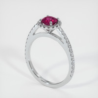 0.63 Ct. Pinkish Red Ruby Ring, 10K White Gold 2