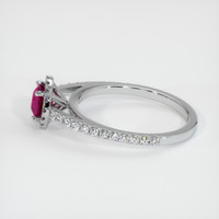 0.63 Ct. Pinkish Red Ruby Ring, 10K White Gold 4