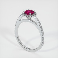 0.85 Ct. Pinkish Red Ruby Ring, 10K White Gold 2