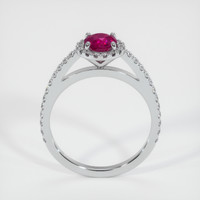 0.85 Ct. Pinkish Red Ruby Ring, 10K White Gold 3