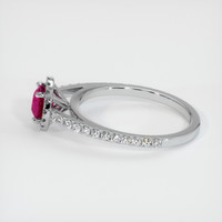 0.85 Ct. Pinkish Red Ruby Ring, 10K White Gold 4