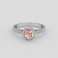 1.09 Ct. Padparadscha Sapphire Ring, 10K White Gold 1